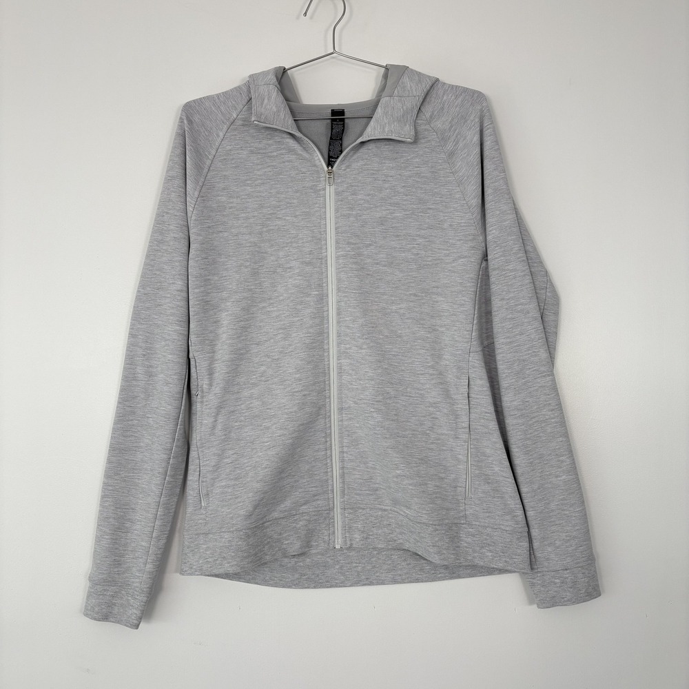 Lululemon Hoodie Mens Large Gray Full Zip Lightweight Stretch Athletic Jacket